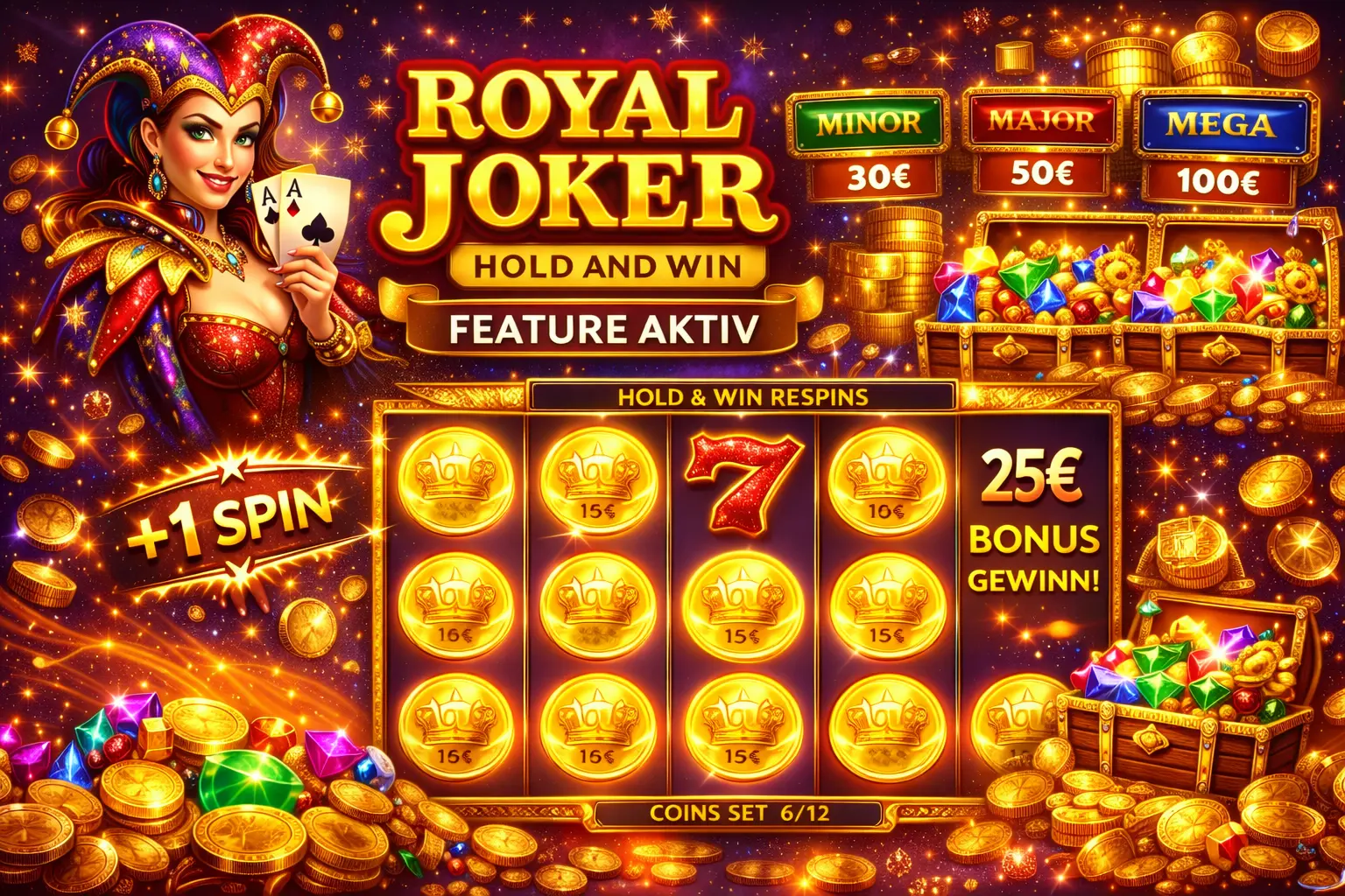 Royal Joker Hold and Win Feature aktiv